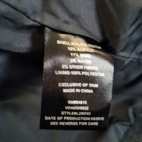 Krush women's jacket cape double breasted wool blend charcoal grey coat Size: L - Picture 4 of 5